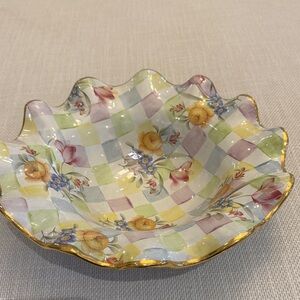 MacKenzie-Childs 12 inch fluted bowl, honeymoon, pattern, multicolor, rare